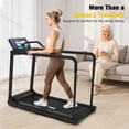 thumbnail image 6 of Hapycity Walking Treadmill for Seniors with Long Handrails, Forward & Reverse Walk, 0% Incline, 300 lbs Capacity for Home Recovery Fitness Exercise Machine, 6 of 9
