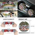 thumbnail image 5 of KUIFORTI Snowman Print 15 PCS Car Seat Cover Set Seat Covers Steering Wheel Cover Seatbelt Covers Cup Coasters Car Trash Bag Air Vent Storage Bag Rear View Mirror Cover Keychain, 5 of 6
