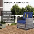 thumbnail image 4 of Decksplore 6 Piece Patio Furniture All Weater Wicker Outdoor Sectional Sofa,High Back Patio Chairs,Coffee Table and Ottomans Set for Porch,Garden,Backyard Blue, 4 of 9
