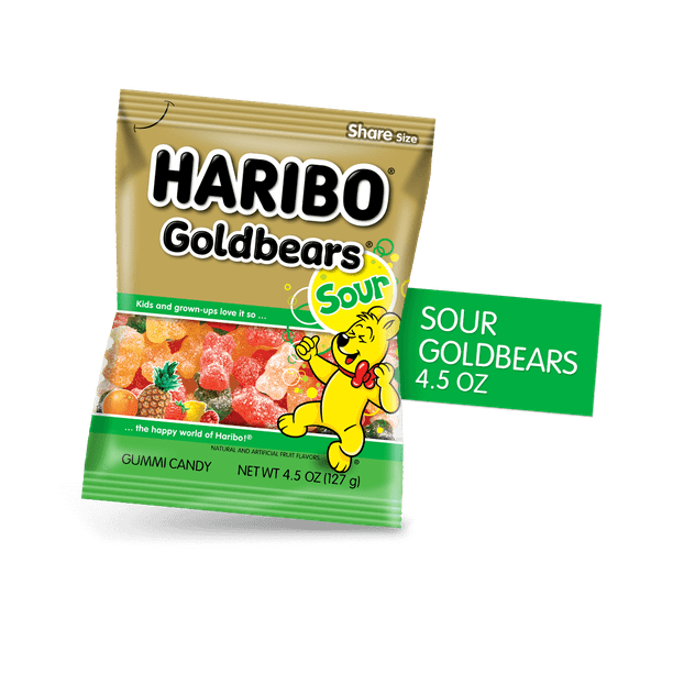 HARIBO Sour Goldbears feature our original gummi bear flavors with a