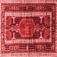 thumbnail image 1 of Ahgly Company Indoor Square Medallion Red Traditional Area Rugs, 3' Square, 1 of 4