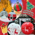 thumbnail image 3 of 40CM Christmas Inflatable Decorated Ball Outdoor PVC Giant Big Large Balls Xmas Tree Decorations Toy Ball without Light Ornament (White deer,Other), 3 of 7