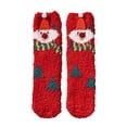 thumbnail image 2 of Chaussettes de Maison en Peluche Tissée Corail Chaud Automne Hiver Noël, 2 of 3