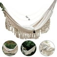 thumbnail image 4 of Costyle Boho Hammock Large Double Deluxe Hammock Swing Bed with Carry Bag for Outdoor & Wedding Party Decor, Beige (94.5 in), 4 of 5