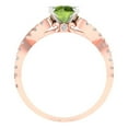 thumbnail image 4 of Clara Pucci 14K Rose/White Gold 1.42ct Peridot Solitaire with Accents Ring, 4 of 8