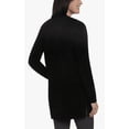 thumbnail image 3 of Matty M Women's Cozy Cable Open Front Chenille Cardigan Sweater, Black, Large, 3 of 3