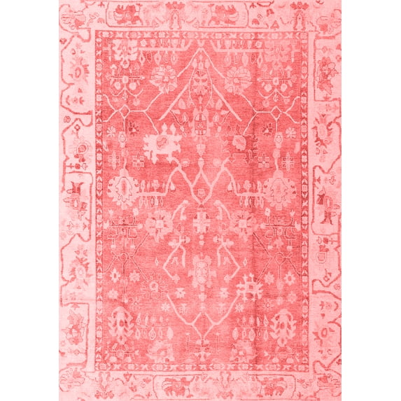 Ahgly Company Machine Washable Indoor Rectangle Oriental Red Traditional Area Rugs, 2' x 3'