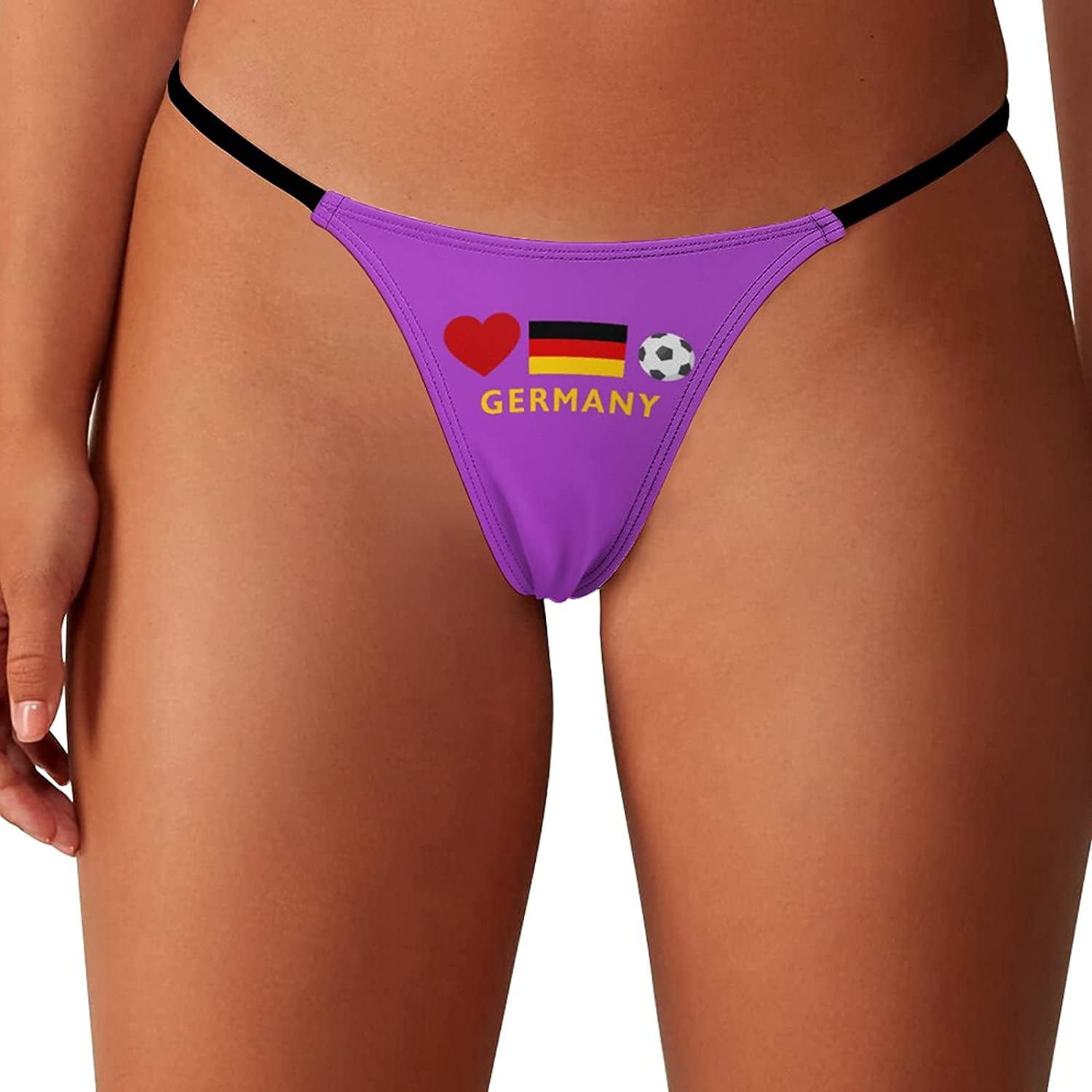 Germany Football Soccer Women's GString Thongs Low Rise Hipster