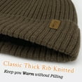 thumbnail image 6 of FZ FANTASTIC ZONE Mens Winter Warm Beanie Hats Knitted Slouchy Skull Caps with Fleece Lined for Women Men Cold Weather Brown, 6 of 6