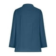 thumbnail image 4 of Juslio Womens Blouse Long Sleeve Shirts Plus Size Button Tops V Neck Casual Blouses Blue XXXXL(US:16), 4 of 7