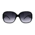 thumbnail image 2 of Womens Rhinestone Trim Hinge Butterfly Classic 90s Sunglasses Black Silver Smoke, 2 of 4