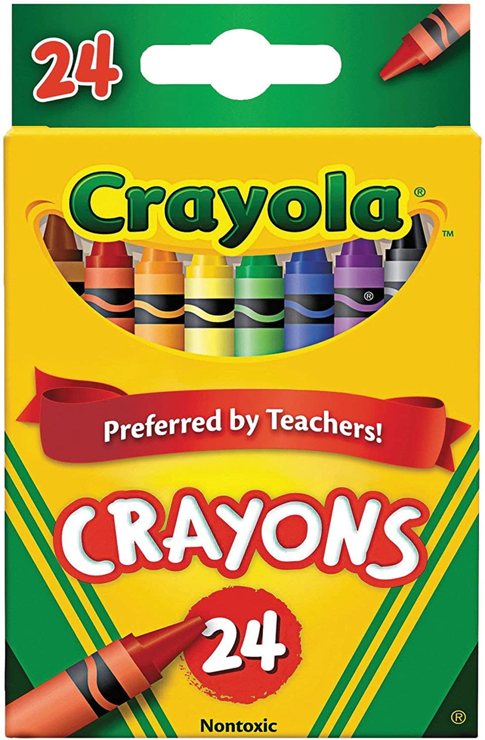Crayola 24 Count Box of Crayons NonToxic Color Coloring School Supplies