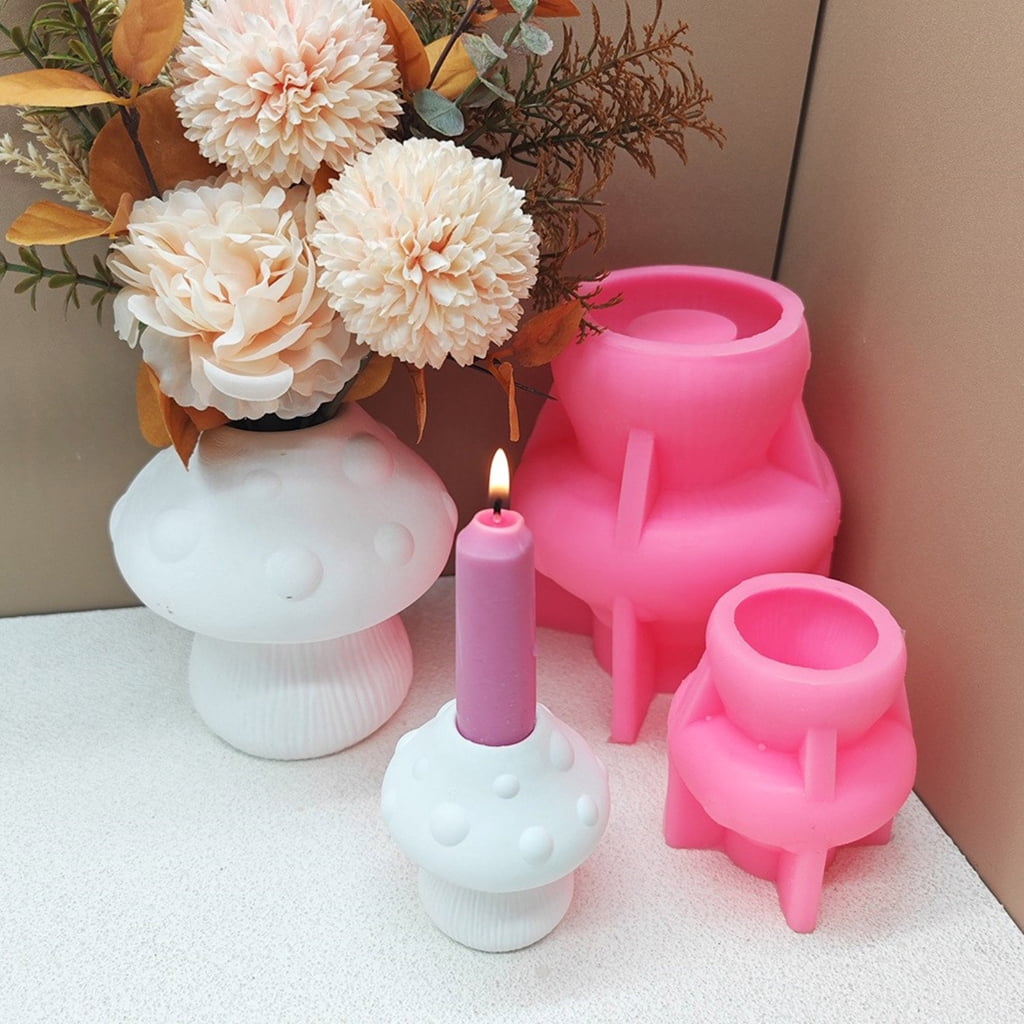 lanema Silicone Vase Moulds Silicone Planter Molds Mushroom Shape Crafting Molds Candle Holder Moulds Suitable for Flower Vase