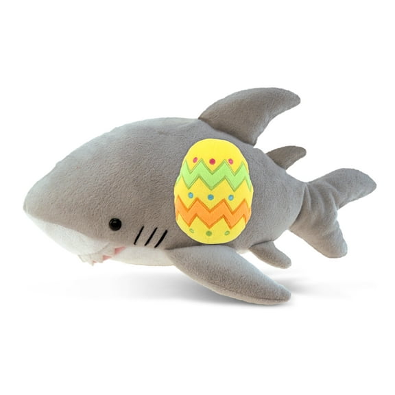 DolliBu Super Soft Marine Gray Shark with Yellow Easter Egg Plush - Perfect Ocean Life Stuffed Animals for Easter Basket, Cute Easter Egg Stuffed Animal Spring Toys for Girls, Boy, Baby - 6 Inches