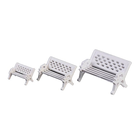 Soumake 2Pcs Mini Park Seat Bench Garden Ornament Miniature Craft Fairy Dollhouse Decor Household