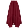 thumbnail image 6 of Women Long Skirts High Waist Skirts Renaissance Maxi Skirts Summer Casual Elegant A Line Flowy Skirts with Pockets Wine, 6 of 6