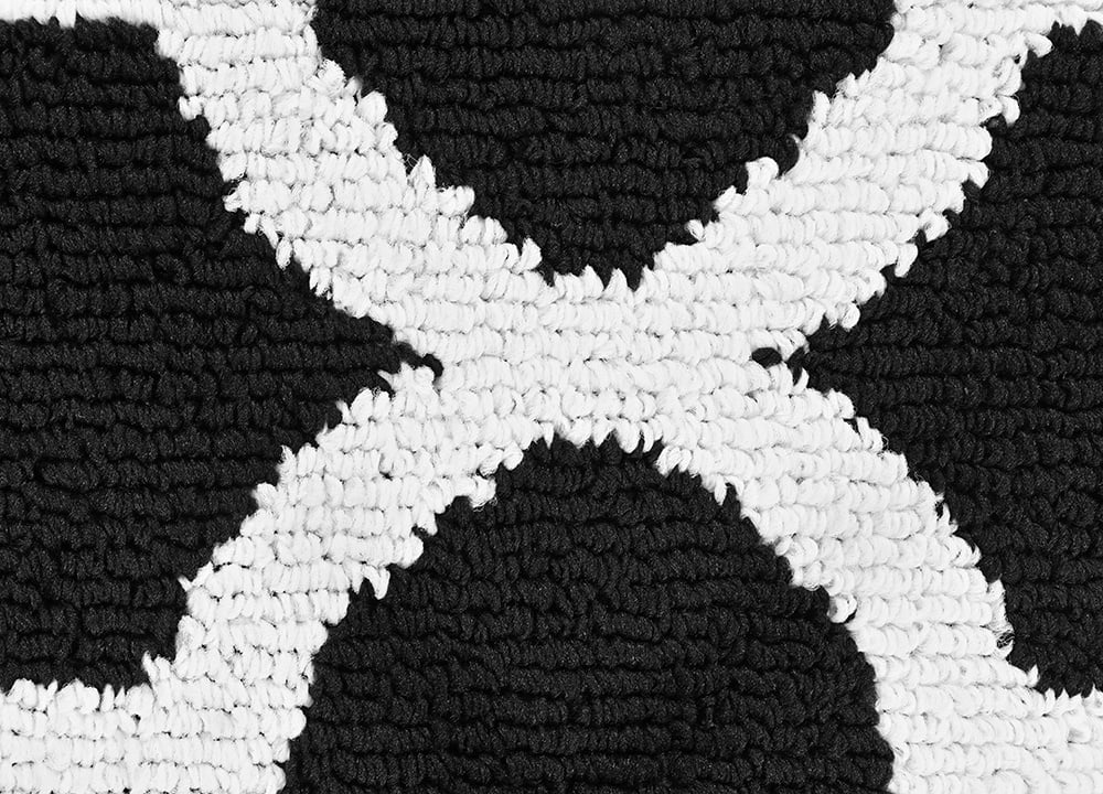 Garland Rug Quatrefoil Polypropylene Black/White Indoor Area Rug, 7'6" x 9'6"