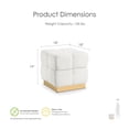 thumbnail image 3 of Furniture of America Vena Modern 18" Boucle Fabric Square Storage Stool, Beige, 3 of 16