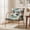 Sage Green & Hibiscus Red, variant on Modern Accent Chair, Boho Reading Chair with Metal Frame, Comfy Armchair for Living Room Bedroom Balcony, Tropical Leaf Floral Upholstered Chair with Removable Cushion