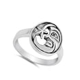 thumbnail image 4 of Moon Face Star Celestial Space Fun Ring .925 Sterling Silver Band Jewelry Female Male Unisex Size 9, 4 of 4