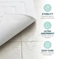 thumbnail image 4 of REGALWOVEN Geometric Bathroom Rug Mat, Extra Soft Absorbent Bath Rug, Non-Slip Comfortable Solid Color Bath Mat White 20" x 32", 4 of 7