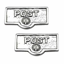 Renovators Supply Chrome POST Switch Tag Plate Sign 1.69 W x 0.81 H Antique Chrome Polished Brass Metal Switch Plaque Labels for Home or Office Standard Switches w/Screws Pack of 2