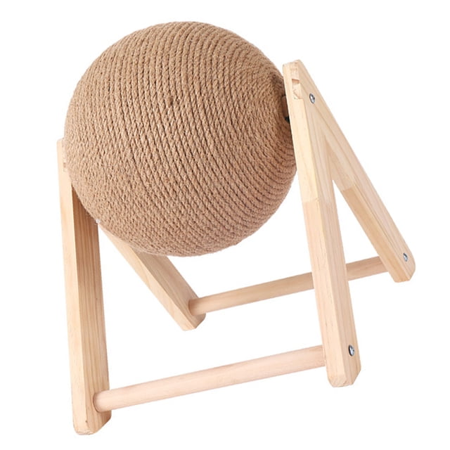 Bola rascadora ANGGREK Para gatos Rascador de Madera Maciza Con Cuerda de Sisal