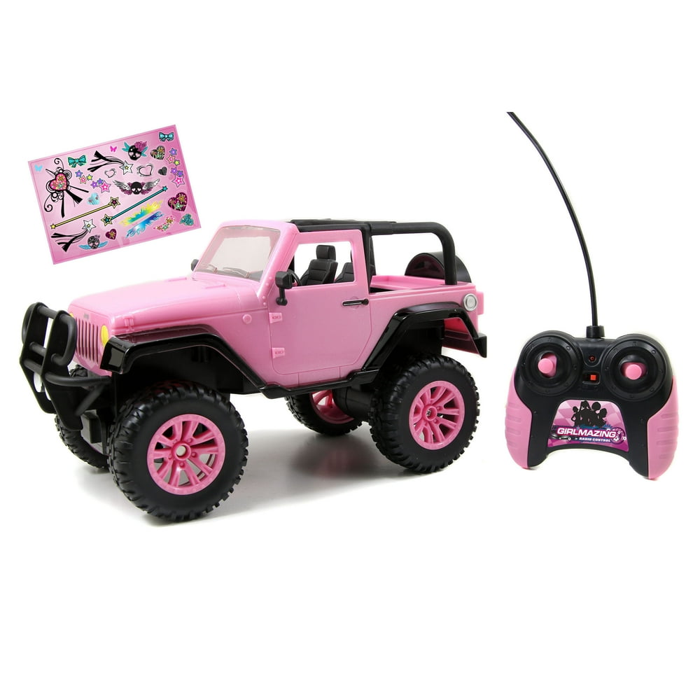 Jada Toys GirlMazing 1/16 Scale Remote Control Pink Jeep Walmart