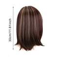 thumbnail image 3 of Eqslft Short Straight Bob Wig with Blonde Highlights,Medium Length Straight Hair, Natural Looking,Gradient Gold Brown, 3 of 8