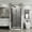 Black White, variant on Spaco 34"x 72" Bifold Frameless Glass Shower Door 1/4 inch Tempered Clear Glass Pivot Swing Shower Panel, Foldable Shower Door for Bathroom, Clear