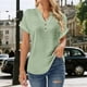 thumbnail image 1 of Xuyuer Womens Short Sleeve Casual Button Down Shirts Summer Soft Fashion Cotton Blouses Tops Women's Relaxed-Fit Short-Sleeve Woven Blouse Summer V Neck Tops Loose Fit Tee Shirt Blouse, 1 of 5