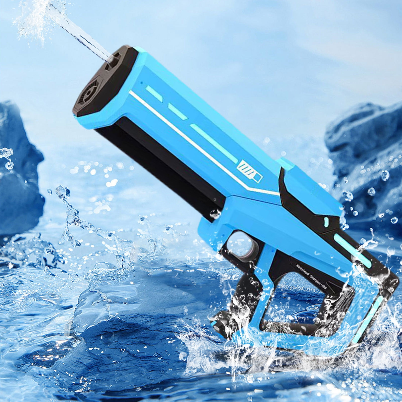 Electric Automatic Water Blaster with Continuous Firing Action - High Pressure Water Gun for Outdoor Summer Fun and Water Battle Games with Strong Spray for Exciting Play Sessions