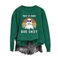 thumbnail image 1 of Ailaofu Halloween Sweatshirt for Women Funny Ghost Graphic Shirt Spooky Season Long Sleeve Tops, 1 of 4