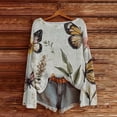 thumbnail image 2 of Bovemsi Sweaters for Women Cozy Women's Art Print Casual Pullover Sweater Knitted Fashion Long Sleeve Crewneck Blouse Winter Top Fall Sweaters, 2 of 4