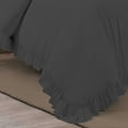 thumbnail image 5 of BedDecor 100% Egyptian Cotton Ruffle Trim Fringe Duvet Cover Set: Elegance with a Delicate Touch |Full/Queen, Dark Grey, 5 of 5
