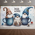 thumbnail image 4 of Gnome Design Hello Winter Banner Christmas Theme Snowflake Illustration for Holiday Decoration Home Decor Winter Party, 4 of 9
