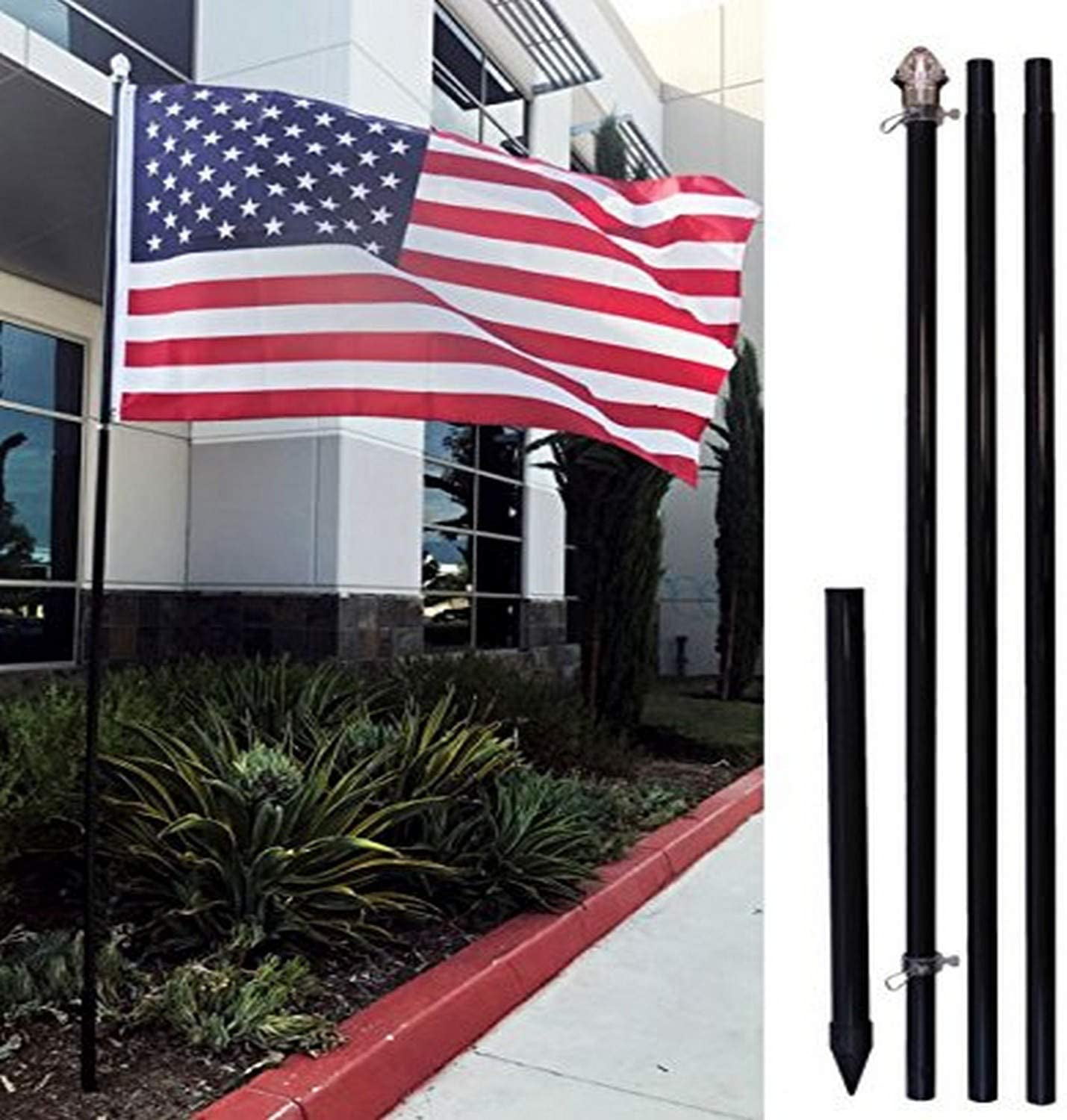 Flags Importer 10ft w/Ground Spike Outdoor Pole 