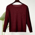 thumbnail image 5 of Breezora Oversized Knitted Sweater Womens Crew Neck Pullover Long Sleeve Casual Jumper Soft Loose Fit Autumn XXL Size Wine, 5 of 7