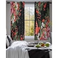 thumbnail image 3 of Cardinal Bird Sheer Curtains 54 Inch Length 2 Panels Set for Living Room/Bedroom, Winter Poinsettia Pine Cones Berry Black Kitchen Curtains Grommet Semi-Sheer Curtains Window Treatments 42"x54"x2, 3 of 7