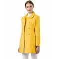 thumbnail image 1 of Abrigo Largo De Invierno Con Cuello Peter Pan Y Doble Botonadura Para Mujer Mostaza amarilla S, 1 of 7
