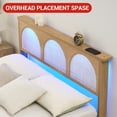 thumbnail image 2 of Lit Plateforme avec Tête de Lit en Rotin Courbé de Luxe et Lumières DEL RVB Intégrées – Format Grand Lit, Cadre en Bois Robuste, Rangement sous le Lit, Lattes Silencieuses, Assemblage Facile – Nouvelle Structure Lit Grand en Rotin Gazon à DEL RVB, 2 of 8