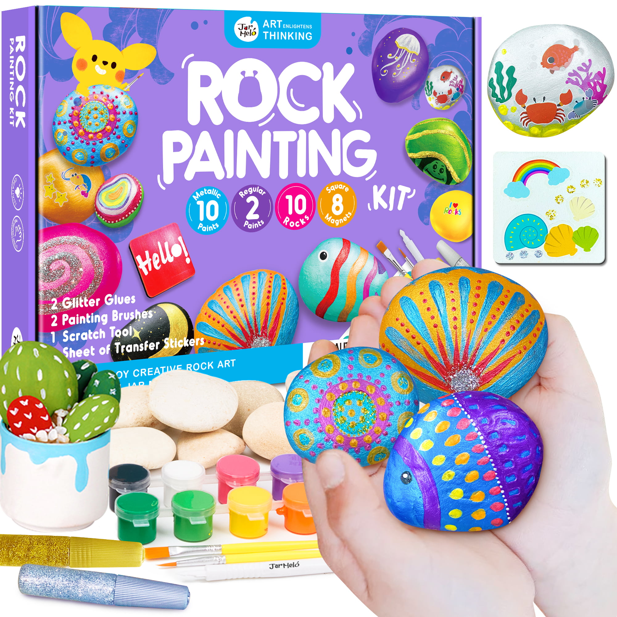 Buy Luna Bear Rock Painting Kit for Kids 6-12 - Includes Rocks, Weather  Resistant Paints and More - Painting Rocks for Kids - Rock Art Kit Gift for  Fun Loving Family Time