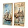 thumbnail image 3 of Designart "Distant Memories Journal Collage of Venice I" Venice Framed Wall Art Set Of 2 - Industrial White Gallery Wall Frame Set For Home Decor, 3 of 6