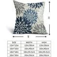 thumbnail image 5 of Blue Grey Flower Pillow Covers 18x18 Inch Set of 2, Gray White Dahlia Colored Floral Line Pattern Decorative Throw Pillowcases Outdoor Farmhouse Cushion Covers Summer Holiday Sofa Couch Bed Decor, 5 of 6