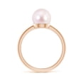 thumbnail image 2 of Angara Classic Japanese Akoya Cultured Pearl Solitaire Ring in 14K Rose Gold for Women | June Birthstone Jewelry for Her, 2 of 7