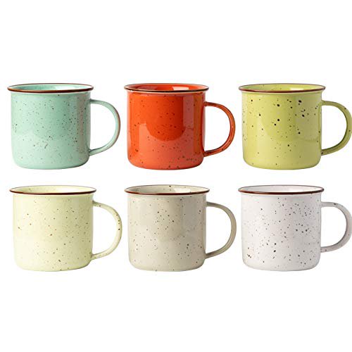 Ceramic Speckled Campfire Mug Set Of 6 Multicolored Coffee Cups Camping Style Enamel Mug Decorative Cups Ideal Camping Mugs Giftable Box Walmart Com Walmart Com