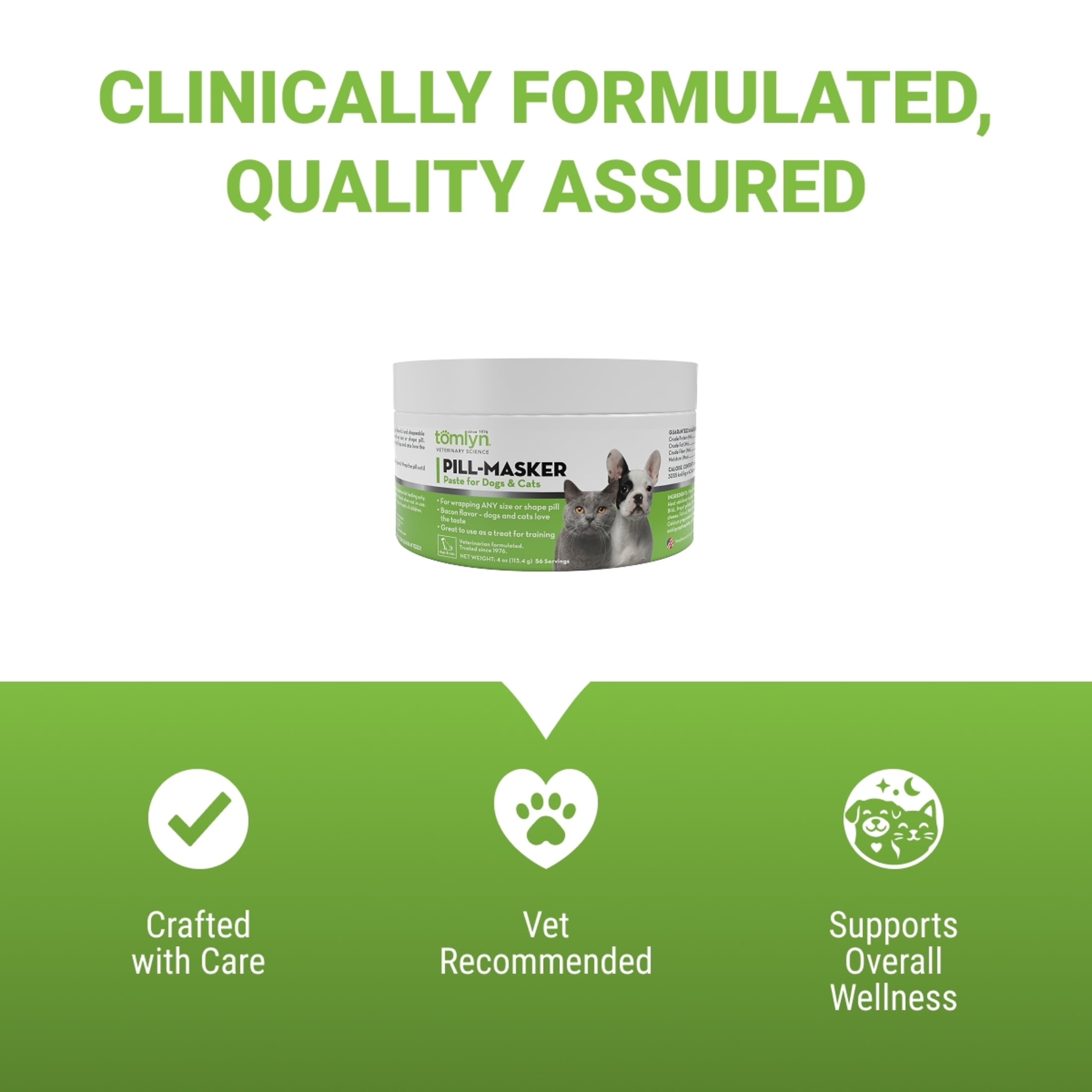 Tomlyn Pill Masker Bacon Flavor Paste for Dogs and Cats, Helps Hide the Taste and Smell of Capsules, Wafers, Tablets, and Liquid Drops, 56 Servings Per Container.