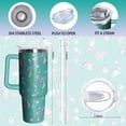 thumbnail image 2 of 40oz Seahorses Tumbler with Handle and Straw, Animal Lovers Gifts for Women Men, Starfish Stainless Steel Travel Mug Water Bottle, Sea Ocean Vacuum Insulated Cup with Lid, 2 of 6
