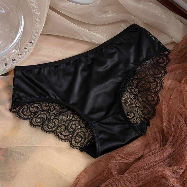 Ketyyh-chn99 Womens Underwear Comfort Waist With Lace Cotton Hipster  Underwear 2024 Black,M