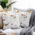 thumbnail image 2 of Watercolor Flower Outdoor Pillow Covers Pack of 2 Butterfly Vintage Colorful Leaves Waterproof Throw Pillow Covers Decorative Cushion Cases for Patio Garden Tent Balcony Couch 26x26 inch, 2 of 8